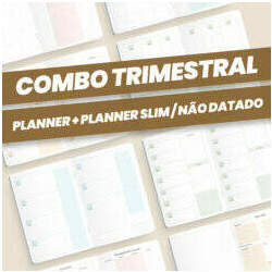 Combo Planner Trimestral Trimestral Slim Brochura Não Datado