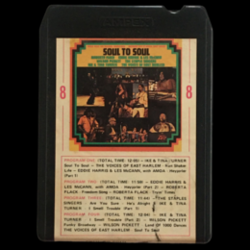 STEREO 8 Cartucho de Música SOUL TO SOUL Trilha Sonora Original - Gravada Ao vivo em Gana,ATLANTIC ,Original de 1971